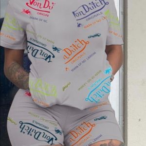 Two piece biker shorts set